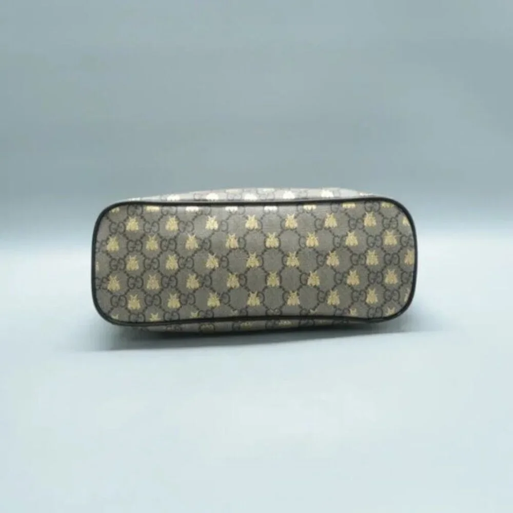 Authentic Gucci GG Supreme Bees Tote Bag Canvas Leather Crossbody Luxury
